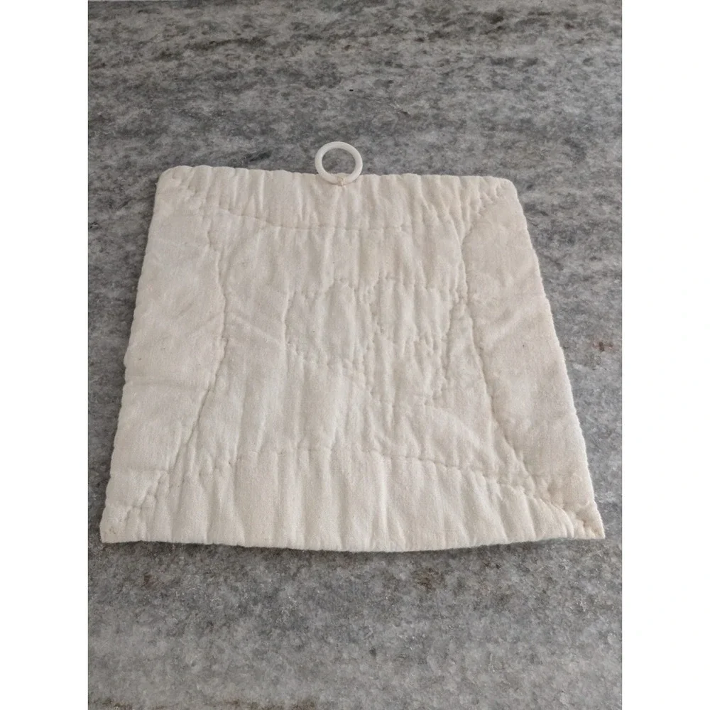 Vintage Quilted Cat Kittens Hot‎ Pad Pot Holder Hand Made Trivet Retro, 7.5in